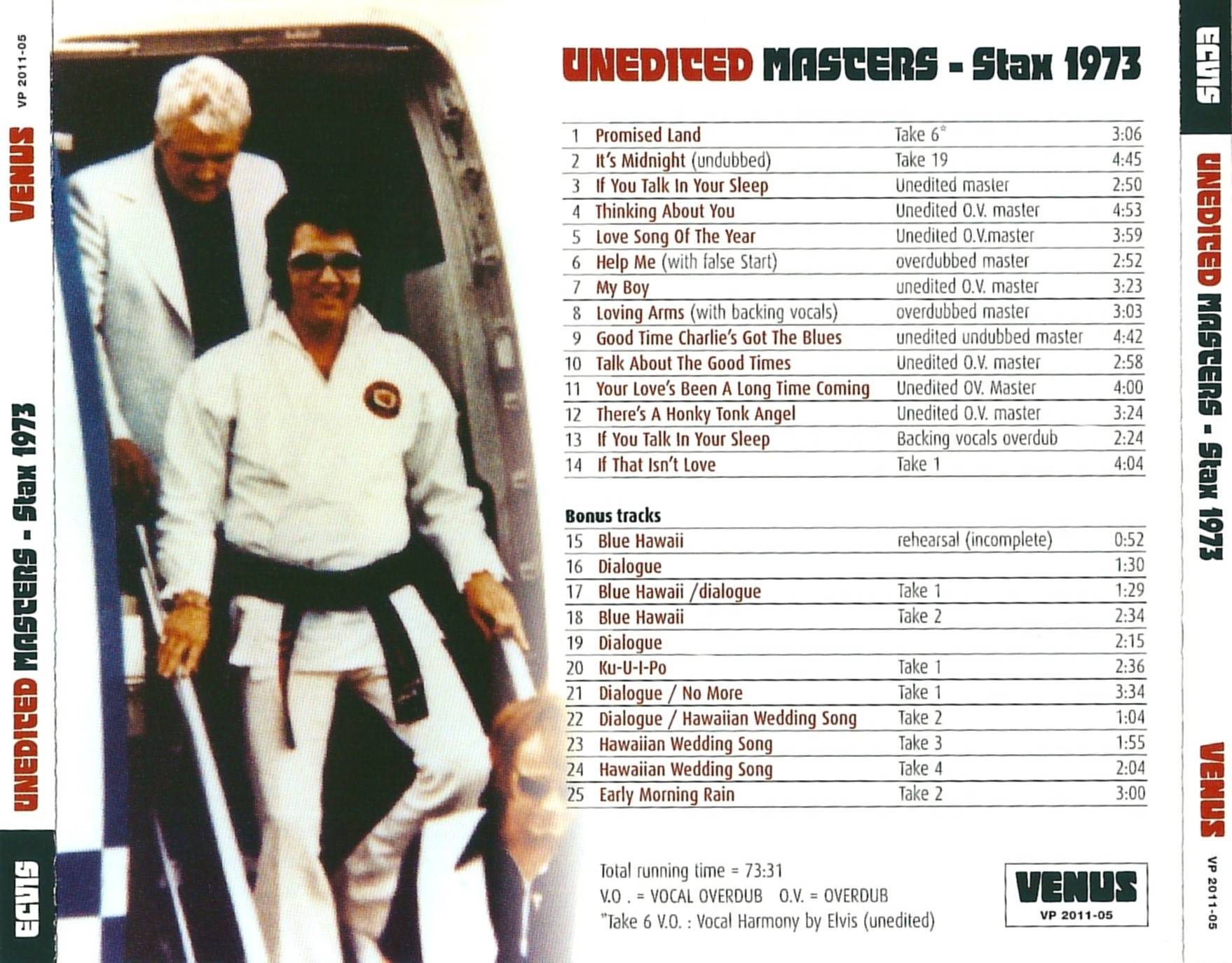 Elvis Presley Unedited Masters Stax 1973 : Back